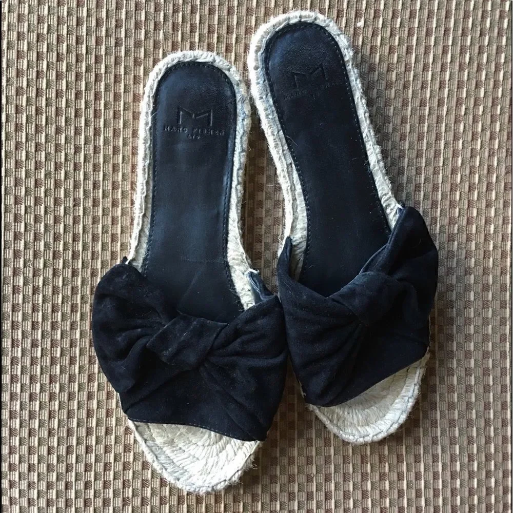 VELVET BOW Top Espadrille Slide Sandals!